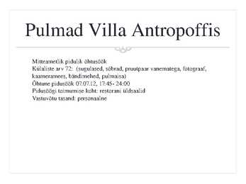 Pulmabankett #3