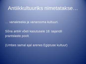 Antiik kultuur #2