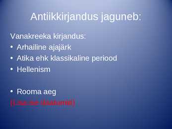 Antiik kultuur #5