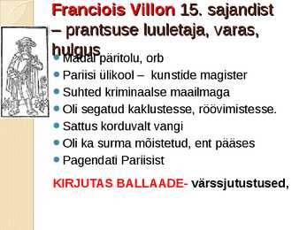 Keskaegne linnakirjandus #15