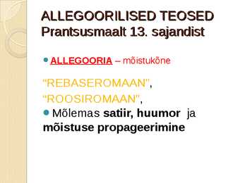 Keskaegne linnakirjandus #7
