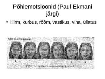 Emotsioonid ja emotsiooniteooriad #12