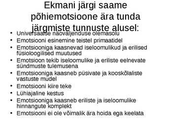 Emotsioonid ja emotsiooniteooriad #14