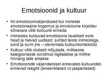 Emotsioonid ja emotsiooniteooriad #15