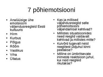 Emotsioonid ja emotsiooniteooriad #16
