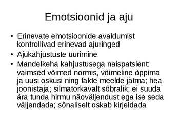 Emotsioonid ja emotsiooniteooriad #18