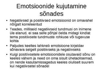 Emotsioonid ja emotsiooniteooriad #20