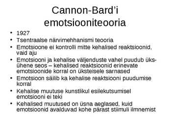 Emotsioonid ja emotsiooniteooriad #7