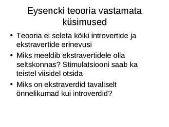 Isiksus ja isiksusepsühholoogia #24