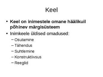 Keel ja laste keele areng #2