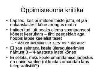 Keel ja laste keele areng #13