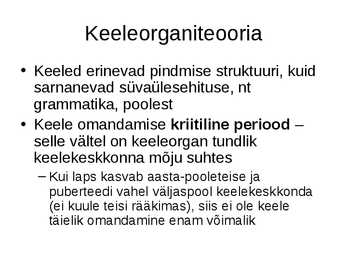 Keel ja laste keele areng #15