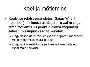 Keel ja laste keele areng #19