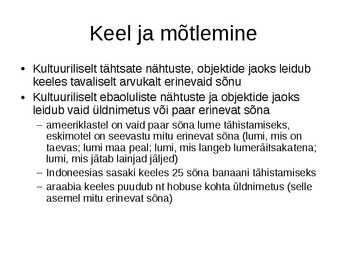 Keel ja laste keele areng #22