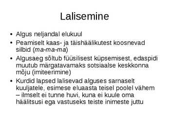 Keel ja laste keele areng #5