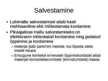 Mälu ning mälu liigid #15