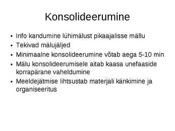 Mälu ning mälu liigid #16