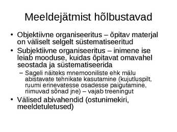 Mälu ning mälu liigid #17