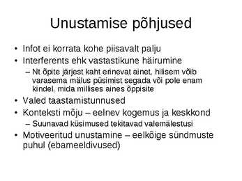 Mälu ning mälu liigid #22