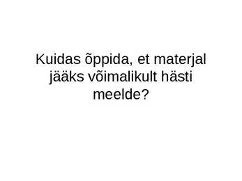 Mälu ning mälu liigid #24