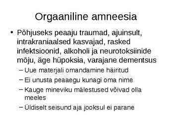 Mälu ning mälu liigid #29