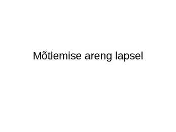Mõtlemine ja mõtlemise areng #19