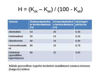 Pärilikkus ja individuaalsed erinevused #11