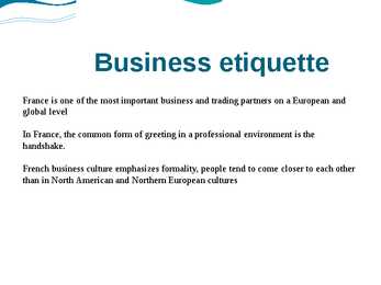 France business etiquette #5