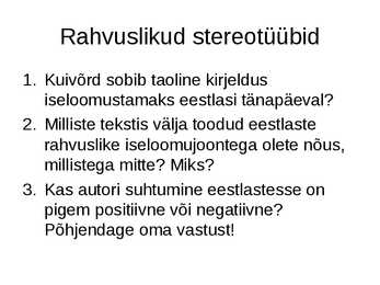 Kultuur ja sotsiaalne käitumine #16
