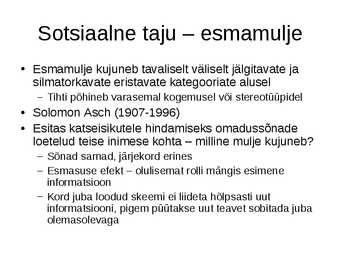 Kultuur ja sotsiaalne käitumine #9