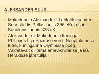Aleksander suure elulugu #4