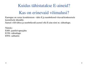 E-ainete märgistus #2
