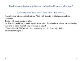E-ainete märgistus #4