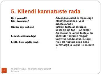 Kliendi teekonna esitlus Bauhofi näitel #6