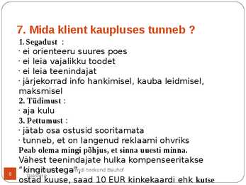 Kliendi teekonna esitlus Bauhofi näitel #8