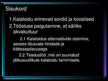 Kalatoit ja selle alternatiivid- #2