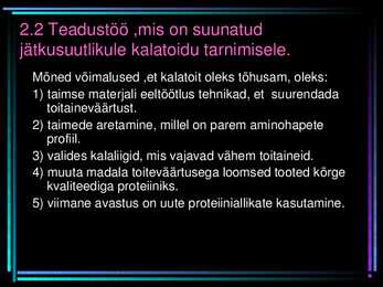 Kalatoit ja selle alternatiivid- #13