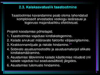 TAASTOOTMISE ÜLDISED PÕHIMÕTTED #12