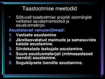 TAASTOOTMISE ÜLDISED PÕHIMÕTTED #14
