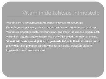 Vitamiinid-erinevad tüübid #5