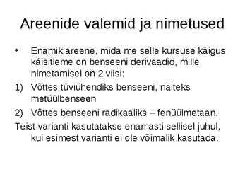 Areenide leidumine ja omadused #3