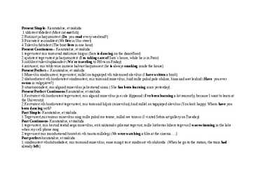 Present Simple-Present Continuous-Present Perfect-Present Perfect Continuous Past Simple-Past Continuous-Past Perfect #2