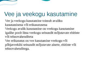 Veeseaduse esitlus #3