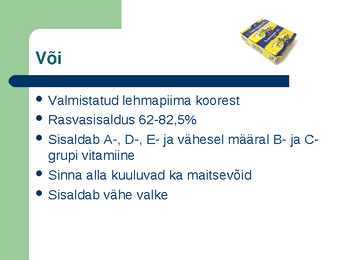 Esmavajalikud toiduained-Piimatooted #17