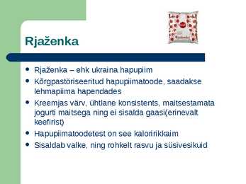 Esmavajalikud toiduained-Piimatooted #8