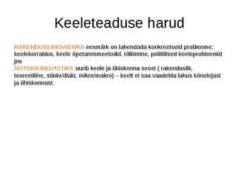 Keeleteaduse alused ülevaade #25
