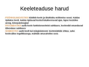 Keeleteaduse alused ülevaade #26