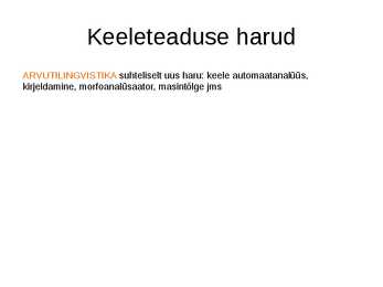Keeleteaduse alused ülevaade #27
