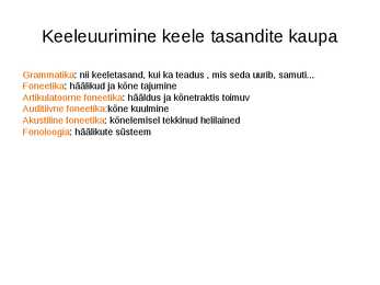 Keeleteaduse alused ülevaade #28