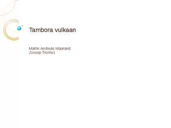 Tambora vulkaani esitlus